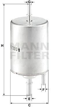Kuro filtras MANN-FILTER WK 720/3