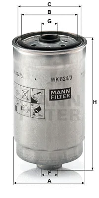 Kuro filtras MANN-FILTER WK 824/3