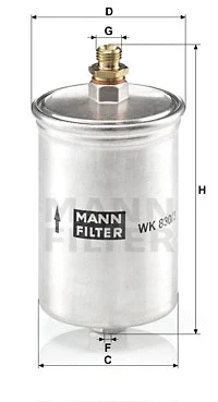 Kuro filtras MANN-FILTER WK 830/3