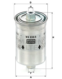 Kuro filtras MANN-FILTER WK 830/6 x