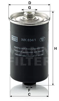 Kuro filtras MANN-FILTER WK 834/1