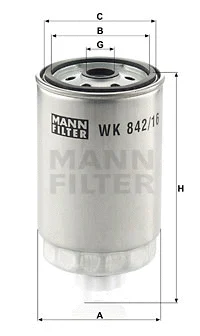 Kuro filtras MANN-FILTER WK 842/16
