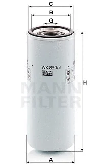 Kuro filtras MANN-FILTER WK 850/3