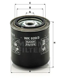 Kuro filtras MANN-FILTER WK 920/3