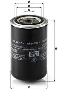 Kuro filtras MANN-FILTER WK 940/17
