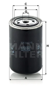 Kuro filtras MANN-FILTER WK 940/19