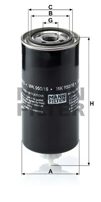 Kuro filtras MANN-FILTER WK 950/16 x