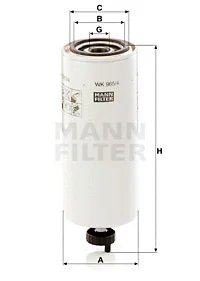 Kuro filtras MANN-FILTER WK 965/4 x