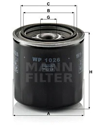 Alyvos filtras MANN-FILTER WP 1026