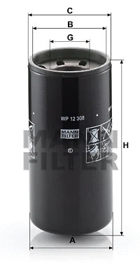 Alyvos filtras MANN-FILTER WP 12 308