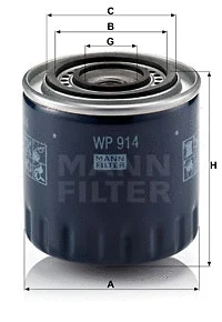 Alyvos filtras MANN-FILTER WP 914