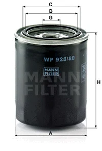 Alyvos filtras MANN-FILTER WP 928/80