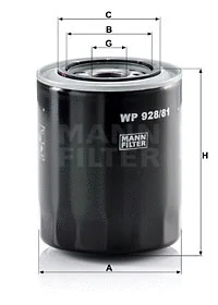 Alyvos filtras MANN-FILTER WP 928/81