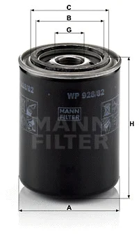 Alyvos filtras MANN-FILTER WP 928/82