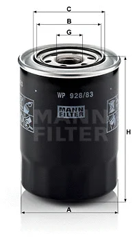 Alyvos filtras MANN-FILTER WP 928/83