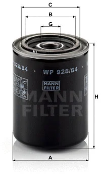 Alyvos filtras MANN-FILTER WP 928/84