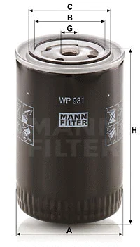 Alyvos filtras MANN-FILTER WP 931