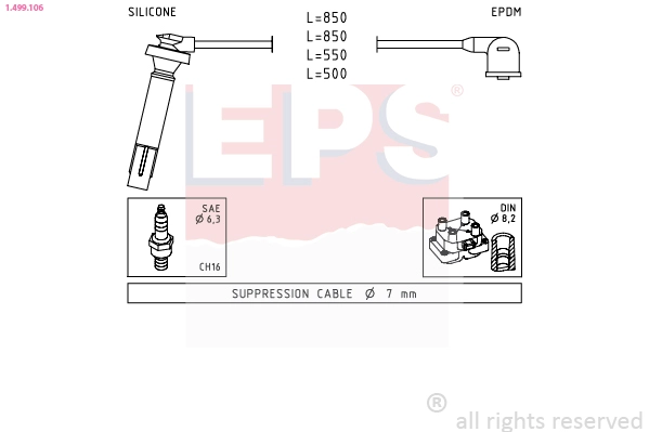 Uždegimo laidų komplektas EPS 1.499.106