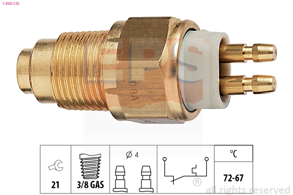 Radiatoriaus ventiliatoriaus temperatūros jungiklis EPS 1.850.125