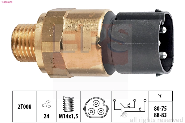 Radiatoriaus ventiliatoriaus temperatūros jungiklis EPS 1.850.679