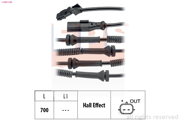 Rato greičio jutiklis (ABS daviklis) EPS 1.960.146