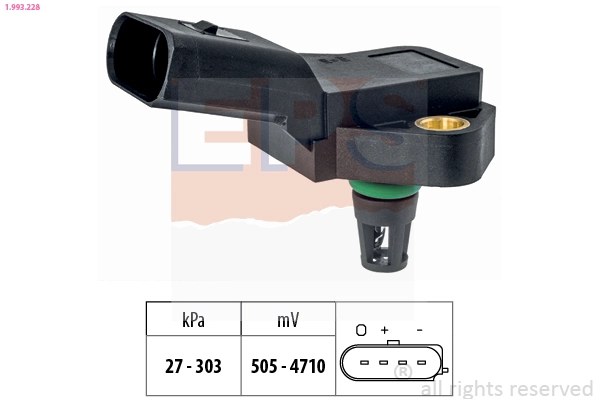 Aukščio adaptacijos oro slėgio jutiklis EPS 1.993.228