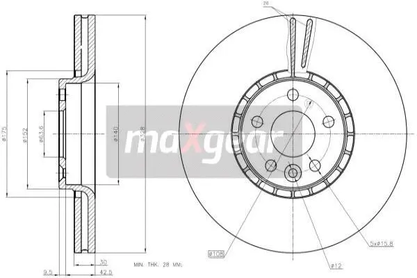 Stabdžių diskas MAXGEAR 19-2336