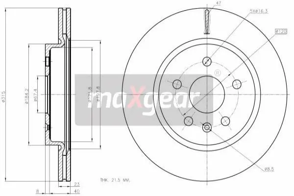 Stabdžių diskas MAXGEAR 19-2368