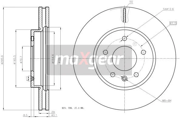 Stabdžių diskas MAXGEAR 19-2369