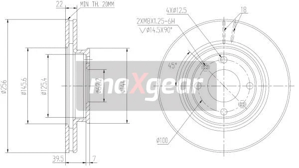 Stabdžių diskas MAXGEAR 19-2376MAX