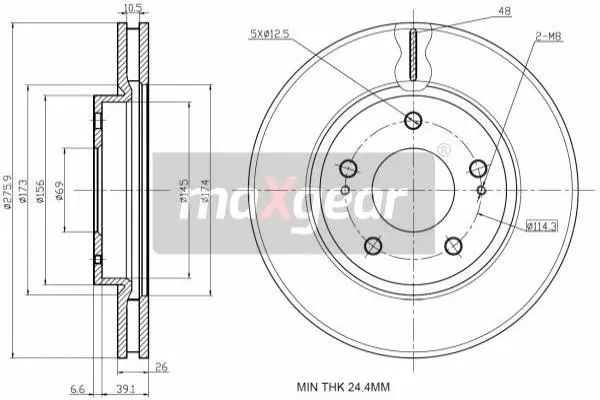 Stabdžių diskas MAXGEAR 19-2388