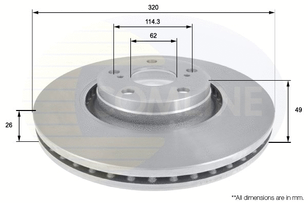 Stabdžių diskas COMLINE ADC01165V