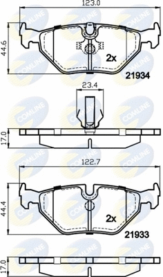 Diskinių stabdžių trinkelių rinkinys COMLINE CBP01024