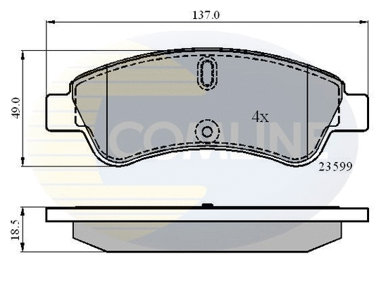 Diskinių stabdžių trinkelių rinkinys COMLINE CBP01033