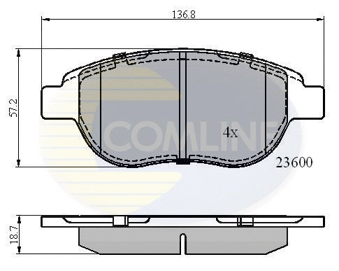 Diskinių stabdžių trinkelių rinkinys COMLINE CBP01038