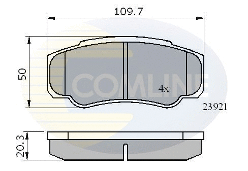 Diskinių stabdžių trinkelių rinkinys COMLINE CBP01042