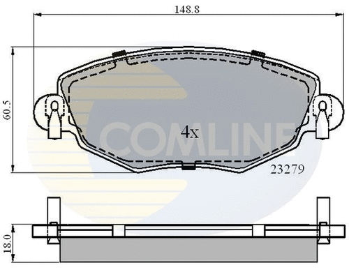 Diskinių stabdžių trinkelių rinkinys COMLINE CBP01110