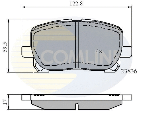 Diskinių stabdžių trinkelių rinkinys COMLINE CBP01132