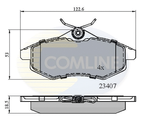 Diskinių stabdžių trinkelių rinkinys COMLINE CBP01145