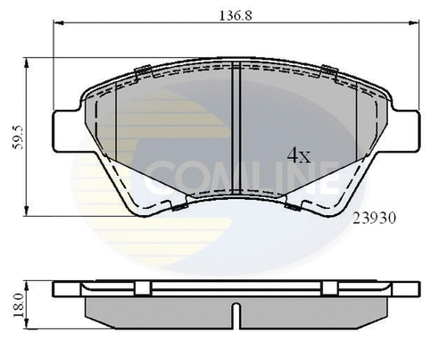 Diskinių stabdžių trinkelių rinkinys COMLINE CBP01160