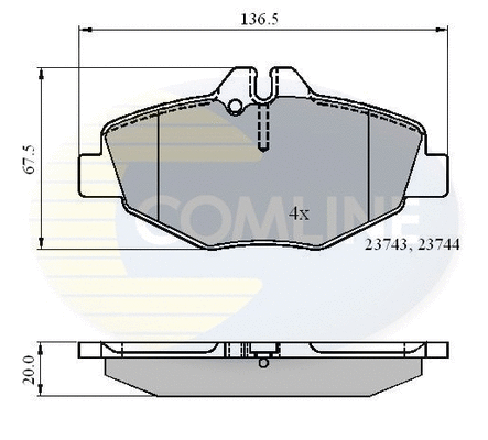 Diskinių stabdžių trinkelių rinkinys COMLINE CBP01209