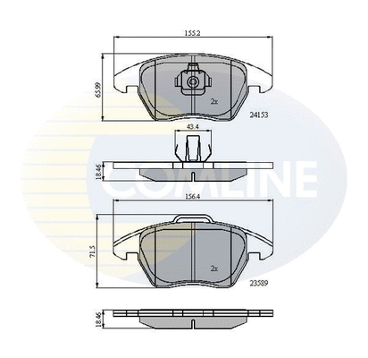 Diskinių stabdžių trinkelių rinkinys COMLINE CBP01308