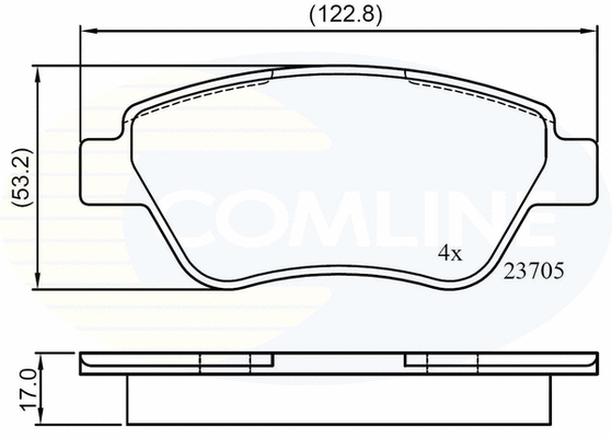 Diskinių stabdžių trinkelių rinkinys COMLINE CBP01535