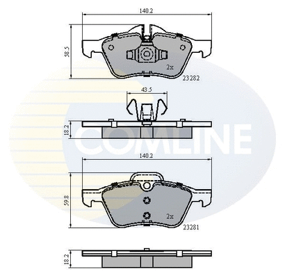 Diskinių stabdžių trinkelių rinkinys COMLINE CBP01548
