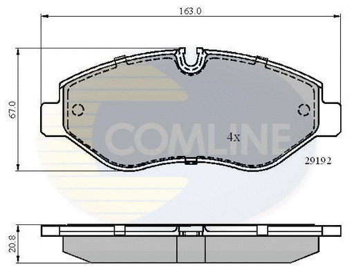 Diskinių stabdžių trinkelių rinkinys COMLINE CBP01555