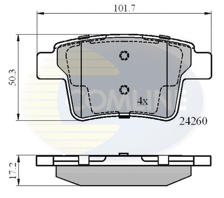Diskinių stabdžių trinkelių rinkinys COMLINE CBP01557