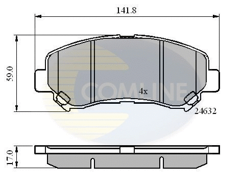 Diskinių stabdžių trinkelių rinkinys COMLINE CBP01577