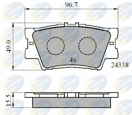 Diskinių stabdžių trinkelių rinkinys COMLINE CBP01581
