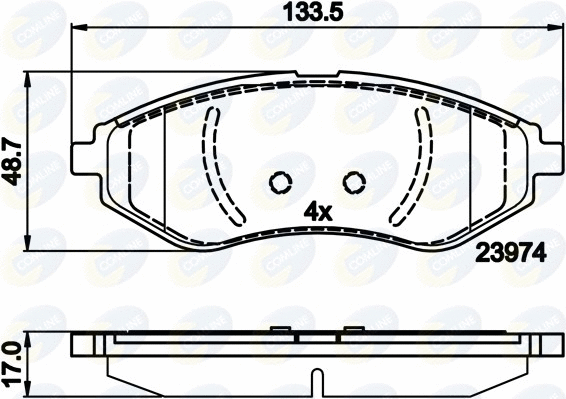 Diskinių stabdžių trinkelių rinkinys COMLINE CBP01598