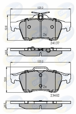 Diskinių stabdžių trinkelių rinkinys COMLINE CBP01599